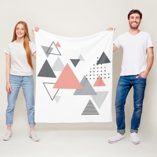 Abstract Scandinavisch geometrisch ontwerp Fleece Deken (In situ)