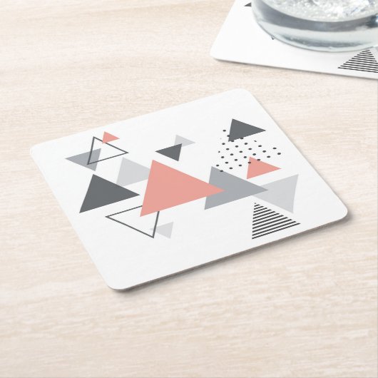 Abstract Scandinavisch geometrisch ontwerp Kartonnen Onderzetters (Schuin)