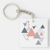 Abstract Scandinavisch geometrisch ontwerp Sleutelhanger (Voorkant)