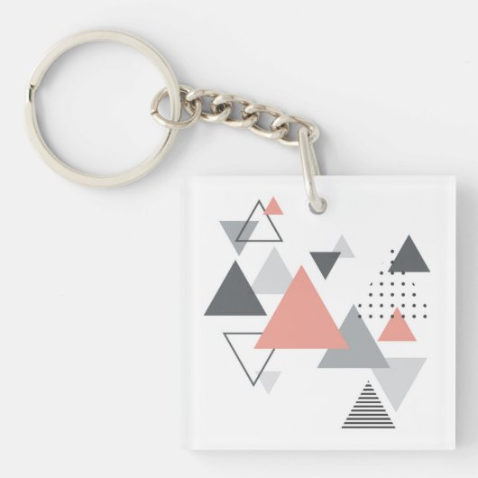 Abstract Scandinavisch geometrisch ontwerp Sleutelhanger (Voorkant)