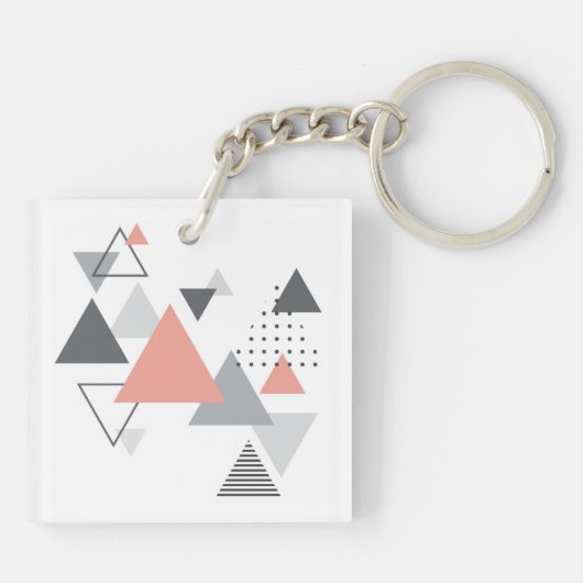 Abstract Scandinavisch geometrisch ontwerp Sleutelhanger (Achterkant)