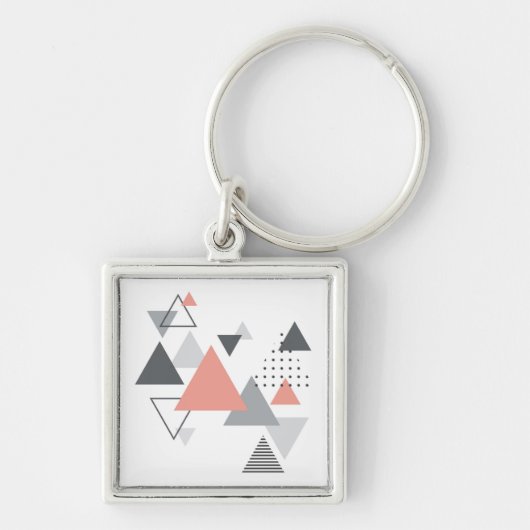 Abstract Scandinavisch geometrisch ontwerp Sleutelhanger (Voorkant)