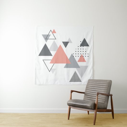 Abstract Scandinavisch geometrisch ontwerp Wandkleed (In situ)
