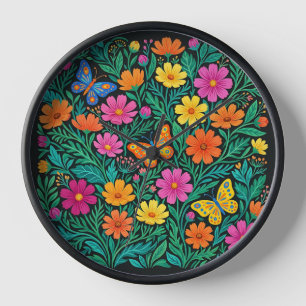 Abstract Scandinavische Cosmos Bloemen Kunst Klokk