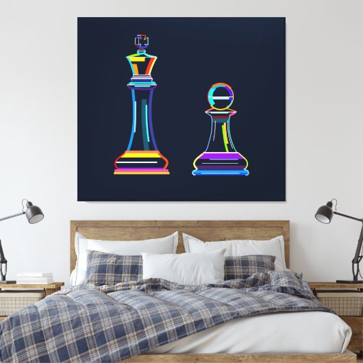 Abstract schaken canvas afdruk (Insitu (Slaapkamer))