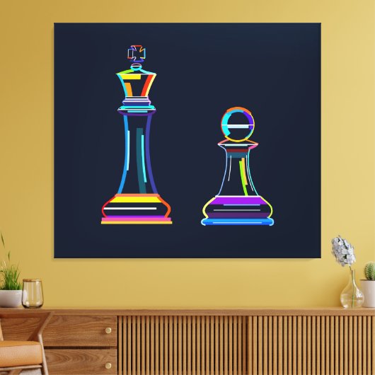 Abstract schaken canvas afdruk (Insitu (Woonkamer))