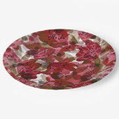 Abstract schattig mooi rood bloemen bloemontwerp papieren bordje (Gekanteld)