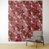 Abstract schattig mooi rood bloemen bloemontwerp wandkleed (In situ)