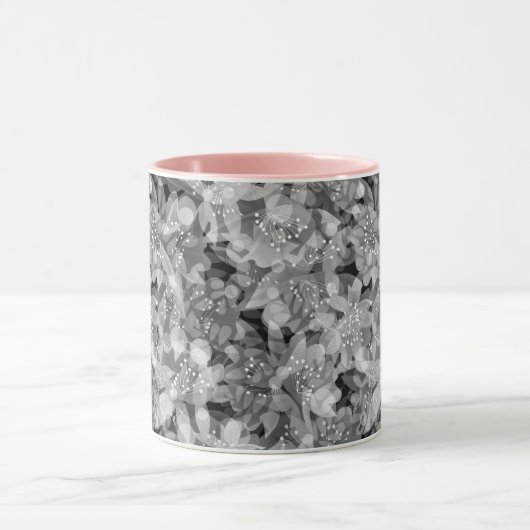 Abstract schattig mooi roze bloemen bloemontwerp mok (Midden)