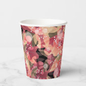 Abstract schattig mooi roze bloemen bloemontwerp papieren bekers (Achterkant)