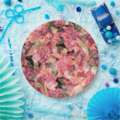 Abstract schattig mooi roze bloemen bloemontwerp papieren bordje (Feest)