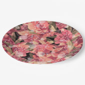 Abstract schattig mooi roze bloemen bloemontwerp papieren bordje (Gekanteld)