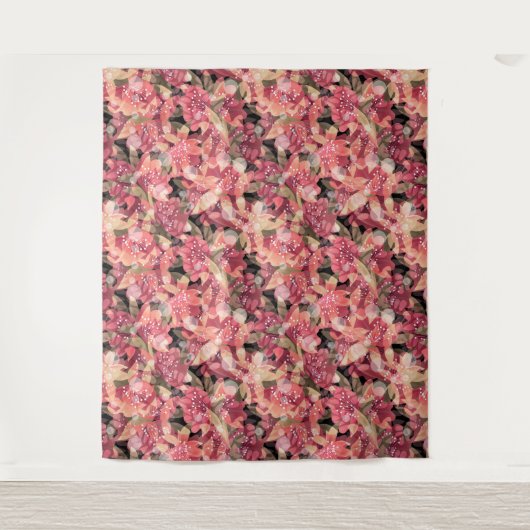 Abstract schattig mooi roze bloemen bloemontwerp wandkleed (Voorkant)