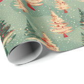  Abstract Schattige besneeuwd winterkersttafereel Cadeaupapier (Rol Hoek)