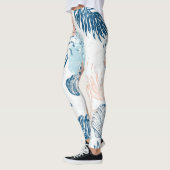 Abstract Scheepsvaart Strand Blauw Perzik Vervuild Leggings (Links)