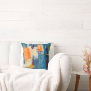 Abstract Schilder Blauw Sierkussen