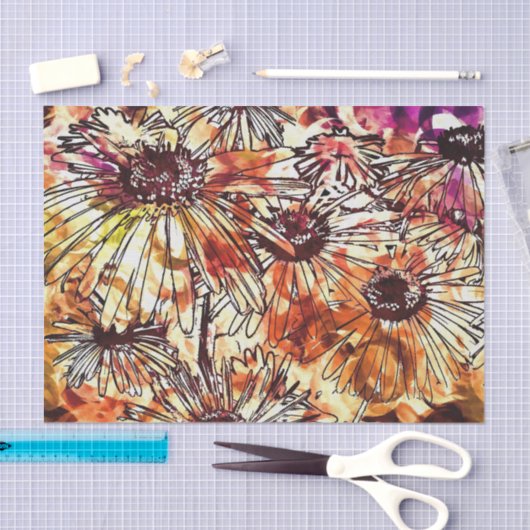 Abstract schilderbloempatroon tissuepapier (Craft)