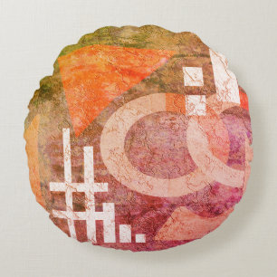 Abstract schilderen, abstract, , oud, rood rond kussen