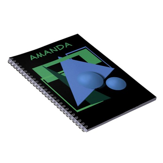 abstract schilderen, abstractie, groen en zwart notitieboek (Rechterzijde)