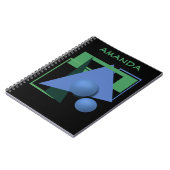 abstract schilderen, abstractie, groen en zwart notitieboek (Linkerzijde)