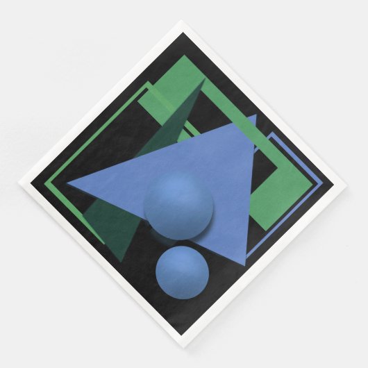 abstract schilderen, abstractie, groen en zwart servet (Hoek)