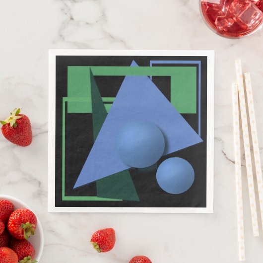 abstract schilderen, abstractie, groen en zwart servet (Insitu)