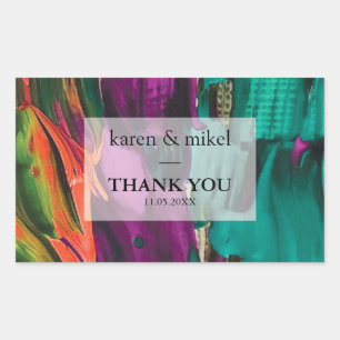 Abstract schilderen Acrylbruiloft Rechthoekige Sticker
