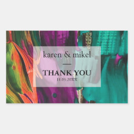 Abstract schilderen Acrylbruiloft Rechthoekige Sticker