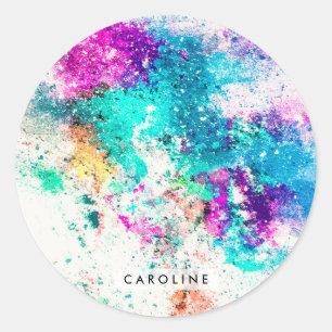 Abstract schilderen bevestigen ronde sticker