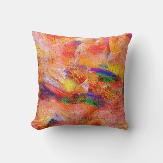 Abstract schilderen Binnenste zonsondergang Kussen (Voorkant)