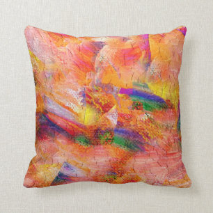 Abstract schilderen Binnenste zonsondergang Kussen