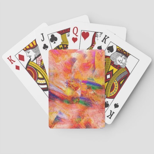 Abstract schilderen Binnenste zonsondergang Speelkaarten (Achterkant)