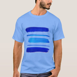 Abstract schilderen Blauwe verf penseelstreken T-shirt