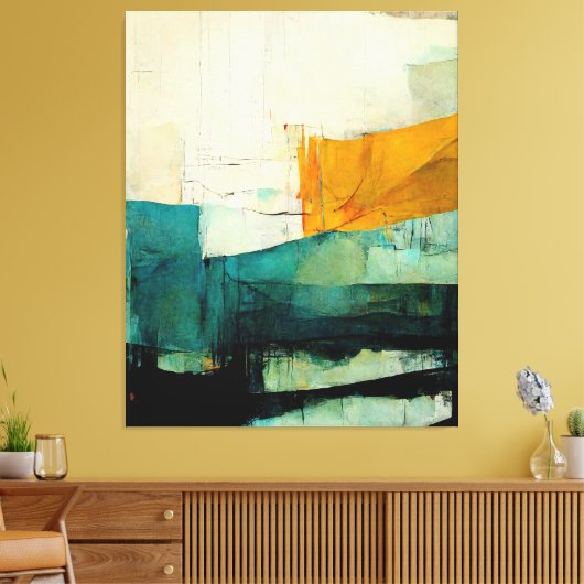 Abstract schilderen "Blest Waters". canvas afdruk (Insitu (Woonkamer))