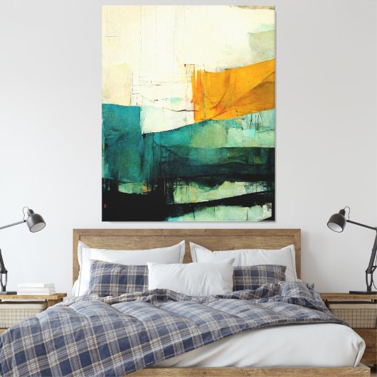 Abstract schilderen "Blest Waters". canvas afdruk (Insitu (Slaapkamer))