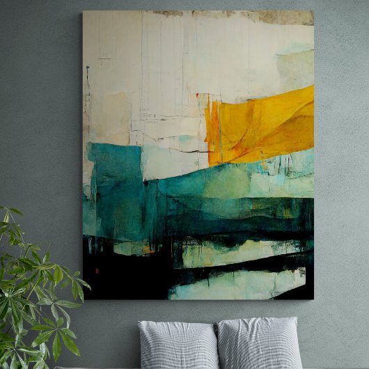 Abstract schilderen "Blest Waters". canvas afdruk