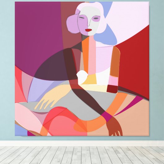 Abstract schilderen canvas afdruk (Insitu (Houten vloer))