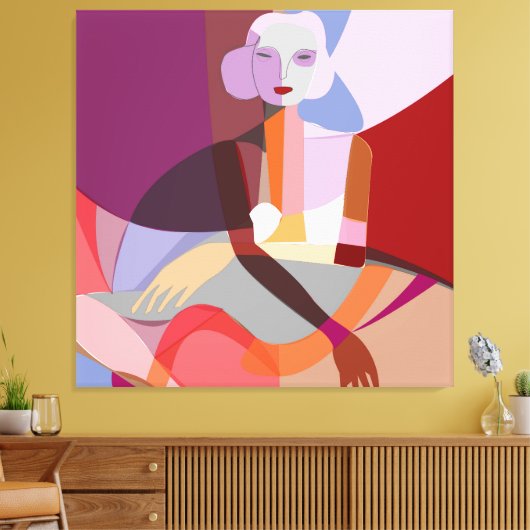 Abstract schilderen canvas afdruk (Insitu (Woonkamer))