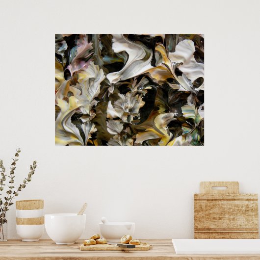 Abstract schilderen (detail) #832_B Poster (Keuken)