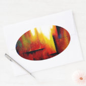 Abstract schilderen door Hizli Ovale Sticker (Envelop)