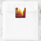 Abstract schilderen door Hizli Vierkante Sticker (Tas)