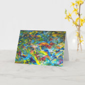 Abstract schilderen door Julia Morrill Kaart (Gele Bloem)