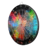 Abstract schilderen | Dynamische kleuren Dartbord (Voorkant Rechts)