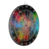 Abstract schilderen | Dynamische kleuren Dartbord (Voorkant Links)