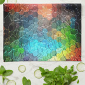 Abstract schilderen | Dynamische kleuren Theedoek (Gevouwen)