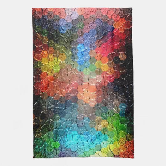 Abstract schilderen | Dynamische kleuren Theedoek (Verticaal)