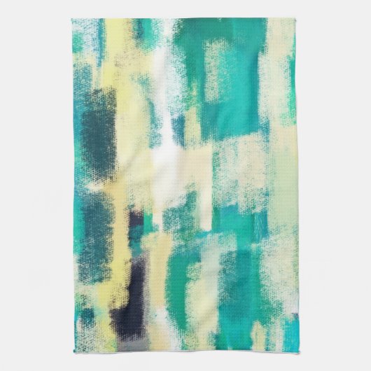 Abstract schilderen | Dynamische kleuren Theedoek (Verticaal)