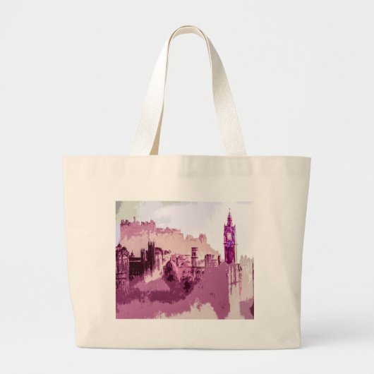 Abstract schilderen Edinburgh Capital van Schotlan Grote Tote Bag (Voorkant)