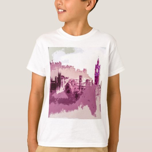 Abstract schilderen Edinburgh Capital van Schotlan T-shirt (Voorkant)
