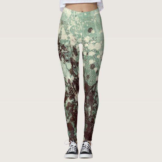 Abstract schilderen "Faoileag air laimrig" Leggings (Voorkant)